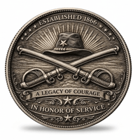 Buffalo Soldiers Established 1866 crossed sabres A Legacy of Courage In Honor of Service reverse side commemorative collectible coin token