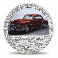 Burgundy 1940s classic sedan car collectible coin vintage automobile memorabilia
