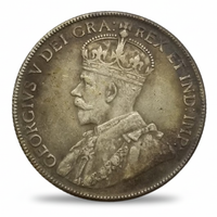 Canadian 1932 50 Cents King George V replica coin obverse imperial crown portrait Commonwealth collectible available at One More Coin store
