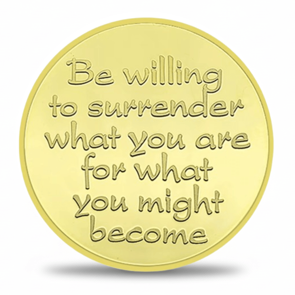 Change is the Essence of Life butterfly coin reverse be willing to surrender what you are for what you might become gold motivational collectible token
