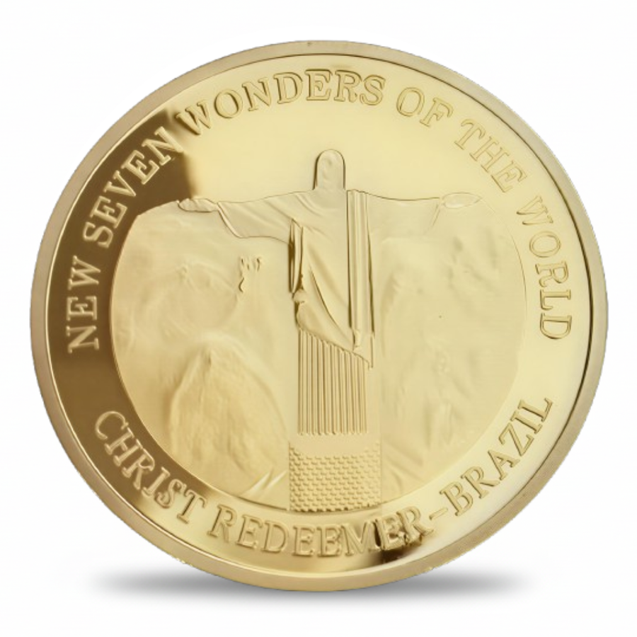 Christ the Redeemer Brazil Seven Wonders commemorative coin Rio de Janeiro collectible
