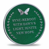 Dawn Breaks fairy collectible coin silver reverse with butterfly crown laurel sprigs and hope inscription collectible token
