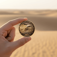 Desert Storm Veteran Eagle Coin – Hand Held Sandy Ground