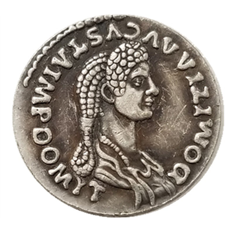 Domitian denarius Roman coin replica antique silver laureate portrait Imperial Rome collectible gift for history lovers available at One More Coin store
