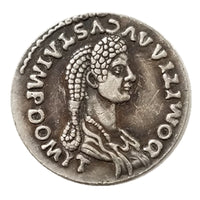 Domitian denarius Roman coin replica antique silver laureate portrait Imperial Rome collectible gift for history lovers available at One More Coin store
