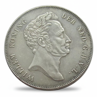 Dutch 1840 2½ Gulden King Willem II replica coin obverse bare-headed royal portrait Kingdom of the Netherlands collectible available at One More Coin store
