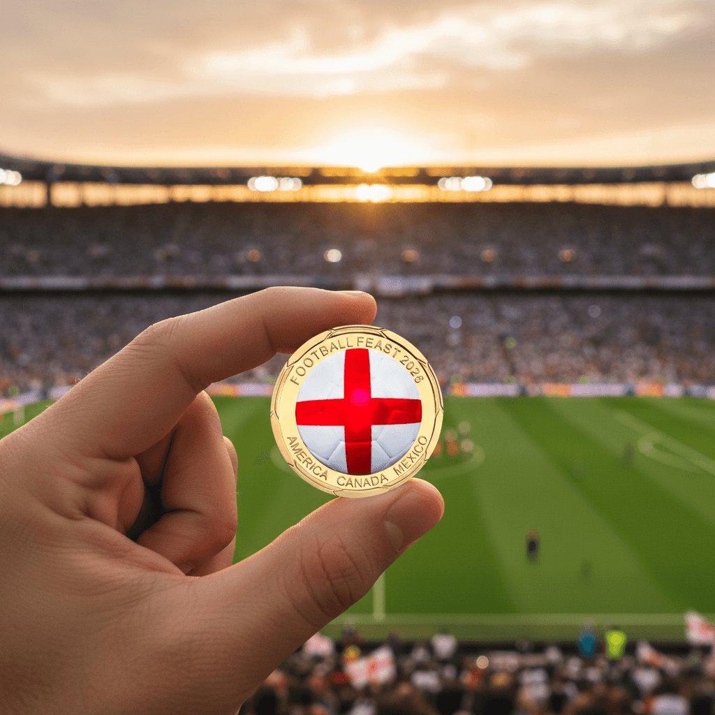 Football Feast 2026 England Coin Lifestyle Shot