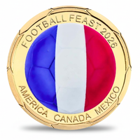 France flag Football Feast 2026 commemorative collectible coin FIFA World Cup collectible token
