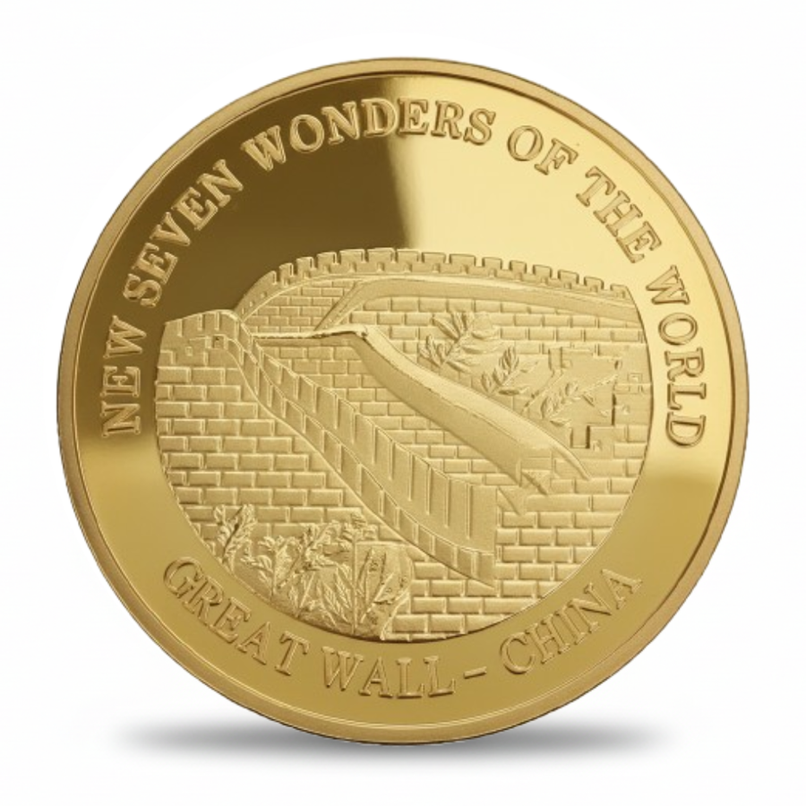 Great Wall of China Seven Wonders of the World commemorative collectible coin world heritage gift for travelers available at One More Coin store
