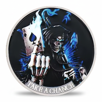 Grim Reaper Ace of Spades Take a Chance poker gaming collectible coin available at One More Coin store
