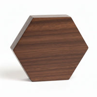 Ebony wood hexagonal coin display case base showing solid construction

