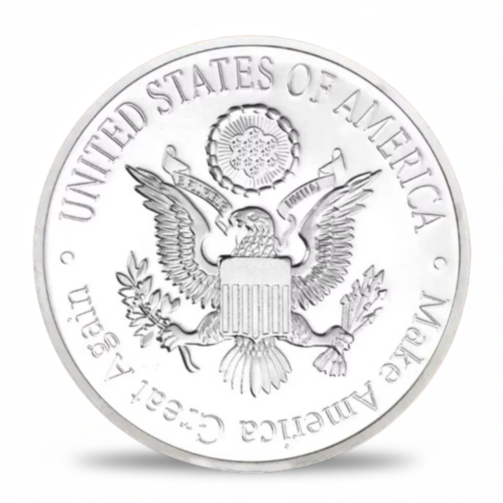 Reverse side of Jesus Life of Christ collectible coin silver eagle design collectible token
