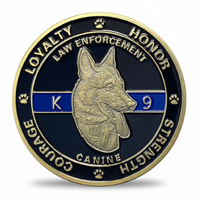 K9 law enforcement commemorative collectible coin token German Shepherd thin blue line police canine gift available at One More Coin store
