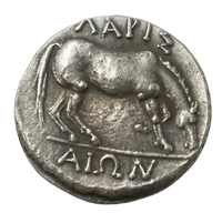 Grazing horse foal Larissa Thessaly ancient Greece Greek collectible coin reverse historical replica
