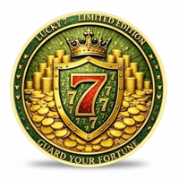 Lucky 7 heraldic shield gold coins crown guard your fortune collectible coin reverse limited edition
