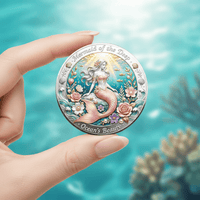 Mermaid of the Deep coin elegant hand ocean background