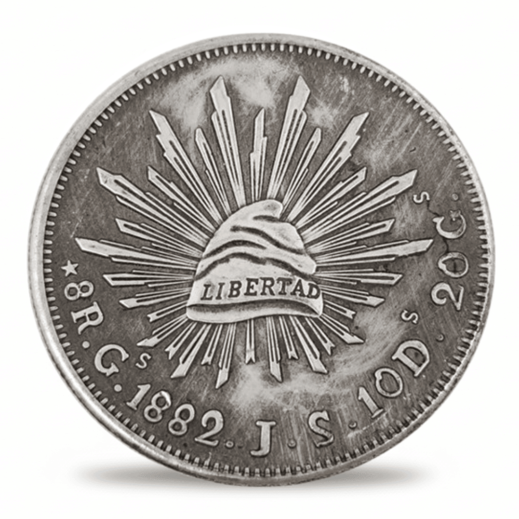 Mexican 8 Reales 1882 Coin – Libertad Cap & Eagle Collectible