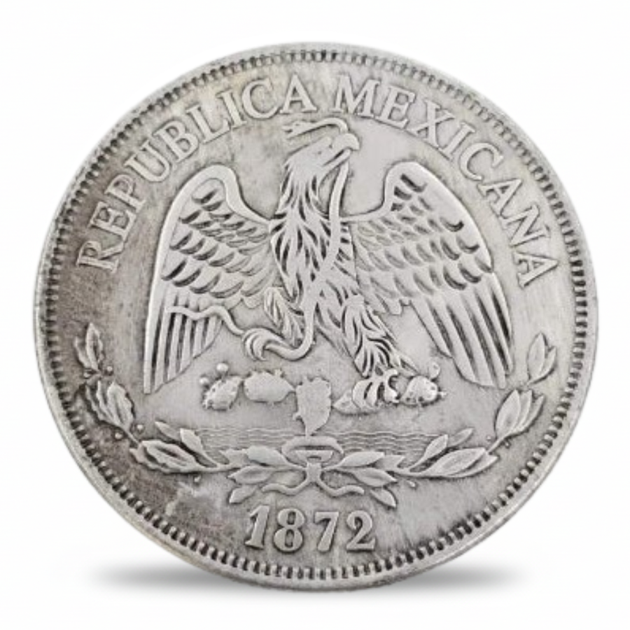 Mexico 1872 Un Peso balance scales Libertad reverse historical collectible coin token republic era silver peso commemorative collectible coin token
