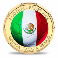 Mexico flag Football Feast 2026 commemorative collectible coin FIFA World Cup collectible token
