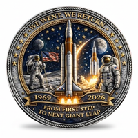 NASA Artemis Program commemorative coin Apollo astronaut US flag SLS rocket launch 1969 2026 From First Step To Next Giant Leap collectible available at One More Coin store
