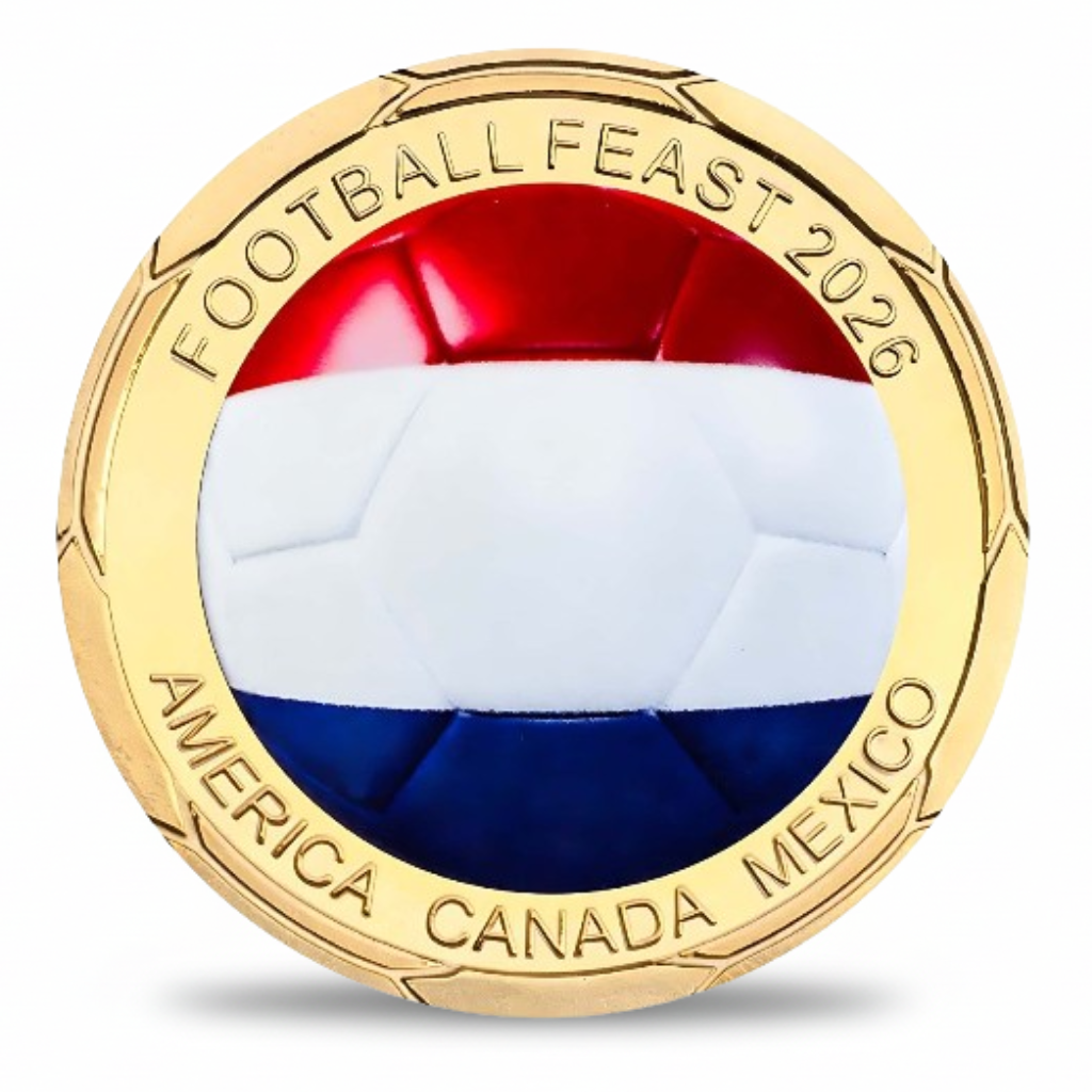 Netherlands flag Football Feast 2026 commemorative collectible coin FIFA World Cup collectible token
