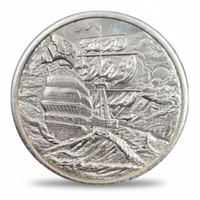 No Prey No Pay pirate coin sailing ship reverse stormy seas nautical collectible token