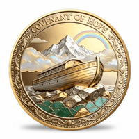 Noah's Ark Covenant of Hope rainbow mountain collectible coin token reverse side gold-tone enamel
