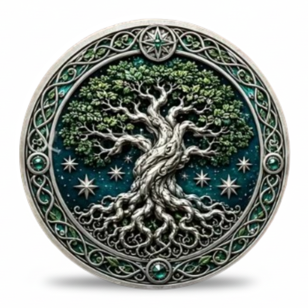 Oak tree ancient woodland nature collectible coin token gift for collectors available at One More Coin store
