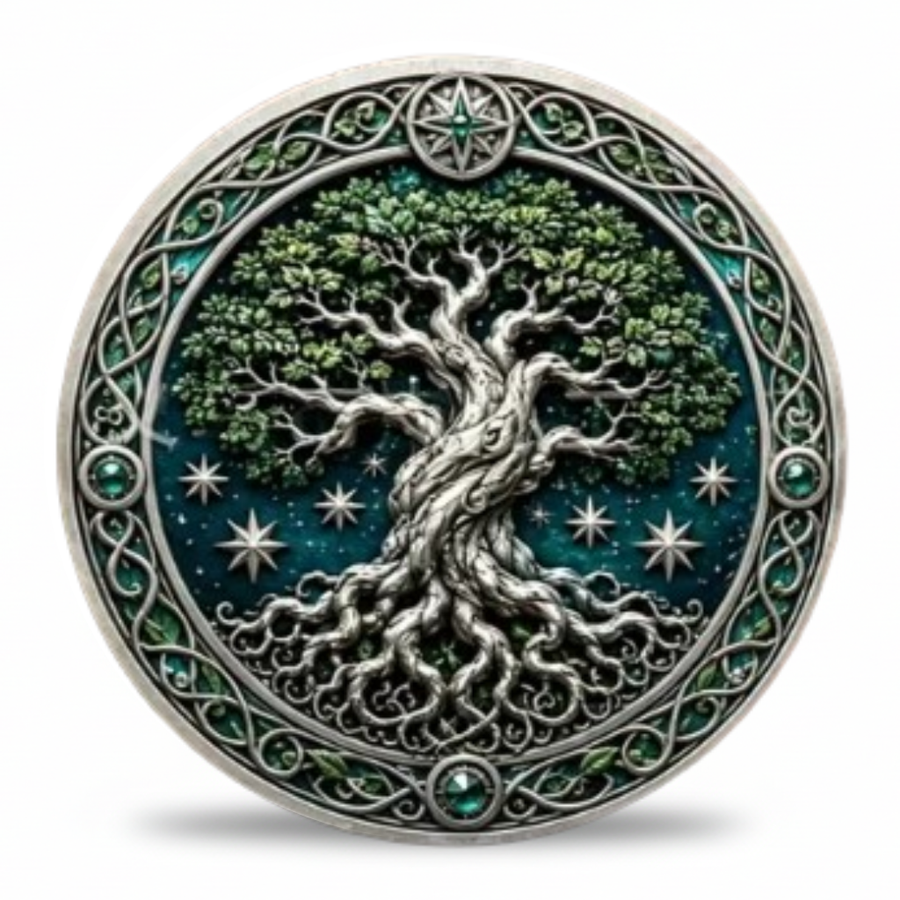 Oak tree ancient woodland nature collectible coin token gift for collectors available at One More Coin store
