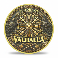Viking coin Victory or Valhalla Vegvisir compass ravens crossed axes reverse Norse collectible gift for collectors
