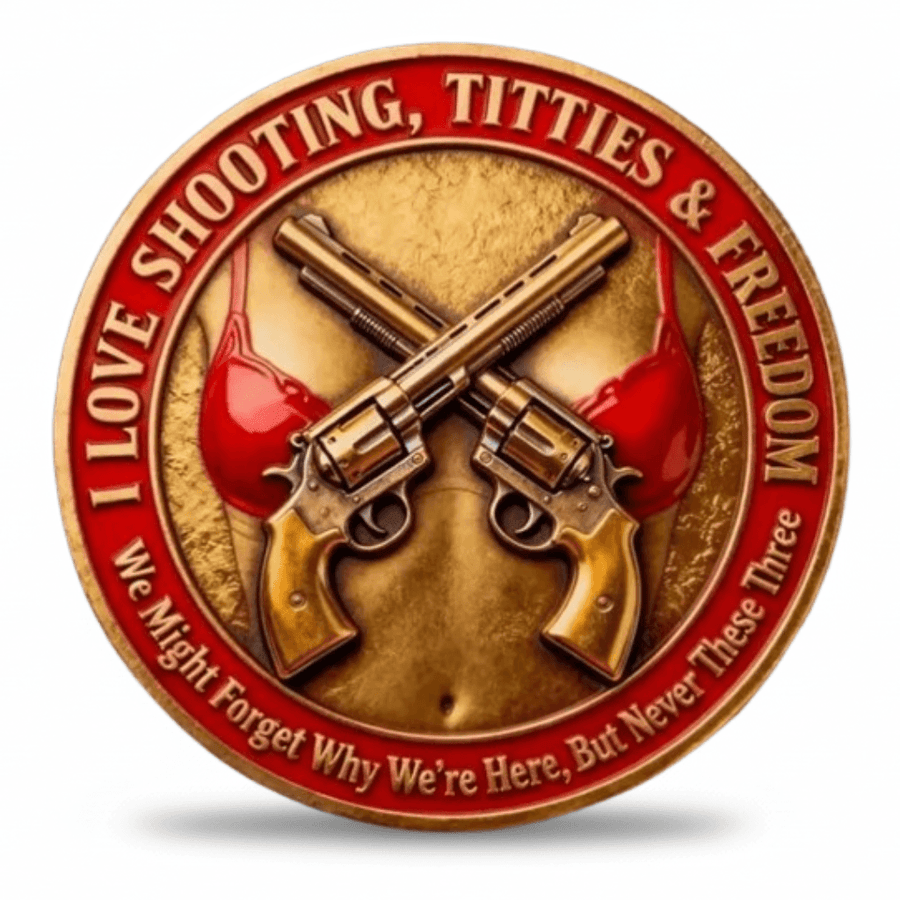 Revolver Token Old Bastards Shooting Club Coin – Novelty Gun Gift – Onemorecoin