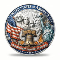 United States of America commemorative coin reverse Mount Rushmore Liberty Bell Statue of Liberty Proclaim Liberty Throughout All the Land patriotic collectible
