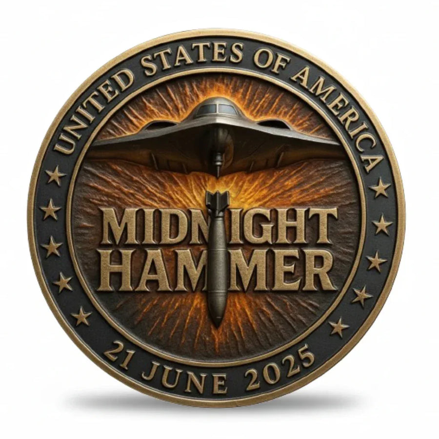 Operation Midnight Hammer challenge coin reverse 21 June 2023 B-2 Spirit bomber United States Air Force
