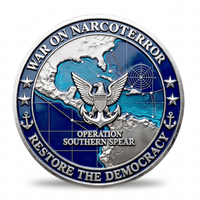 Operation Southern Spear War on Narcoterror Navy eagle anchor Caribbean tactical map collectible coin token reverse side
