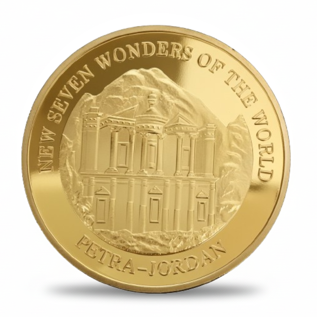 Petra Jordan Seven Wonders of the World commemorative coin ancient city collectible
