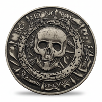 Pirate skeleton island treasure commemorative collectible coin sword pistol treasure chest tropical island gift available at One More Coin store
