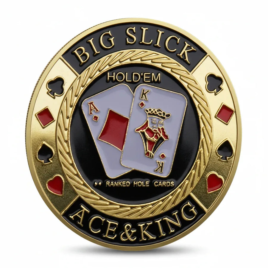 Big Slick Ace & King poker themed collectible coin available at One More Coin store
