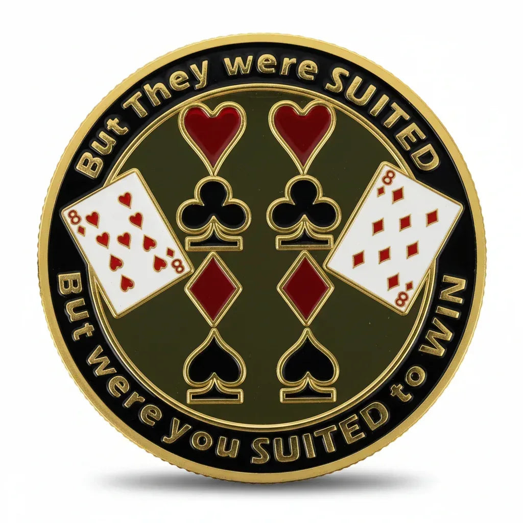 But They Were Suited poker themed collectible coin available at One More Coin store

