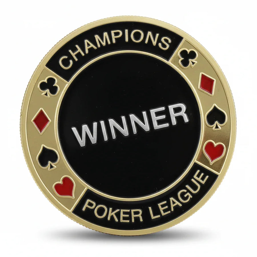 Champions Poker League Winner poker themed collectible coin available at One More Coin store
