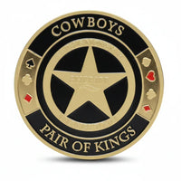 Cowboys pocket Kings poker themed collectible coin available at One More Coin store
