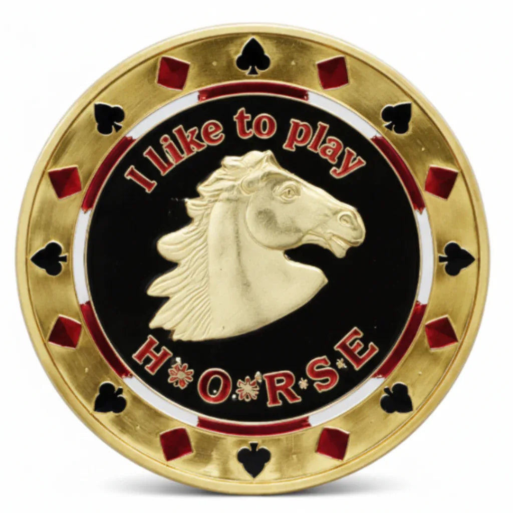 I Like to Play Horse poker themed collectible coin available at One More Coin store
