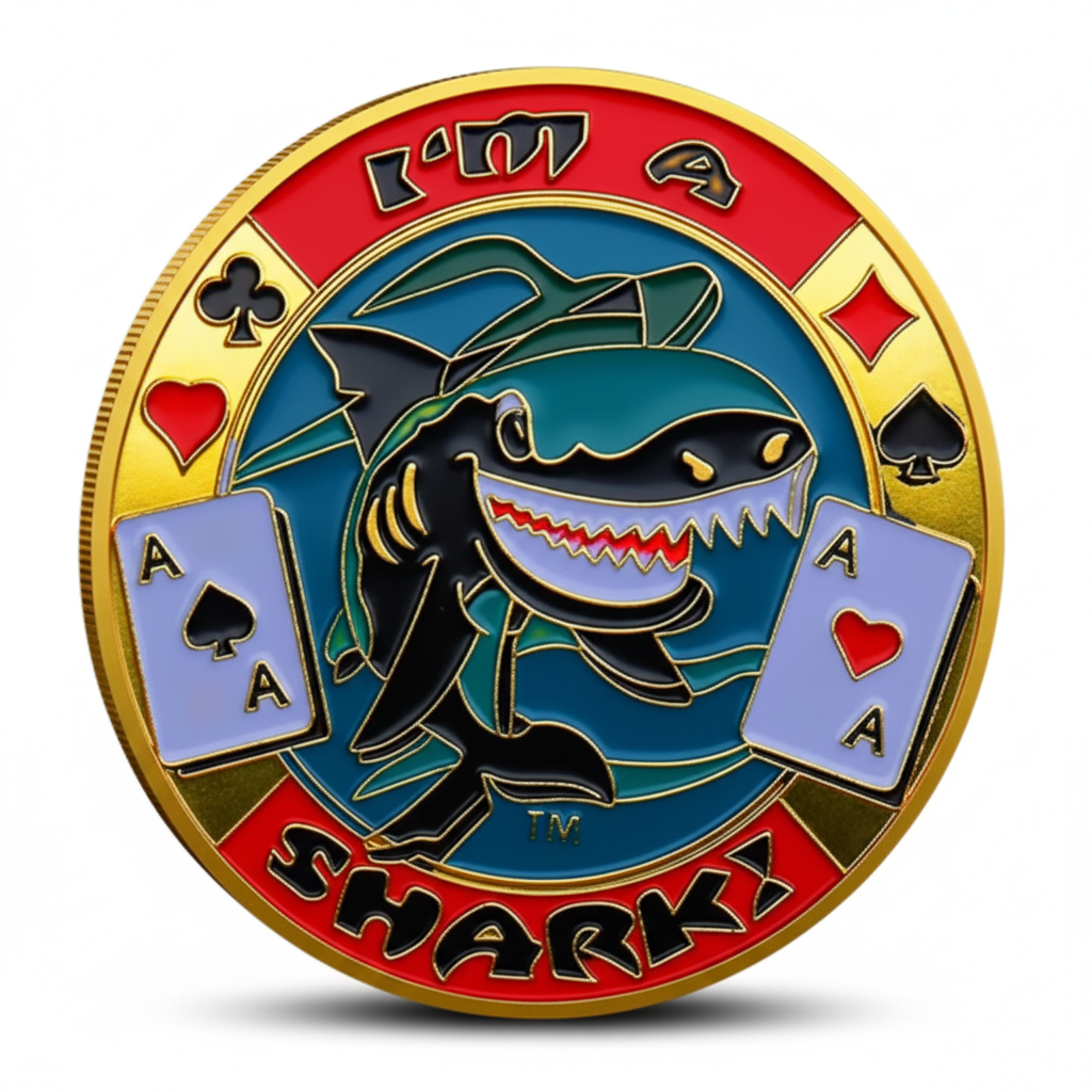 I'm A Shark poker themed collectible coin available at One More Coin store
