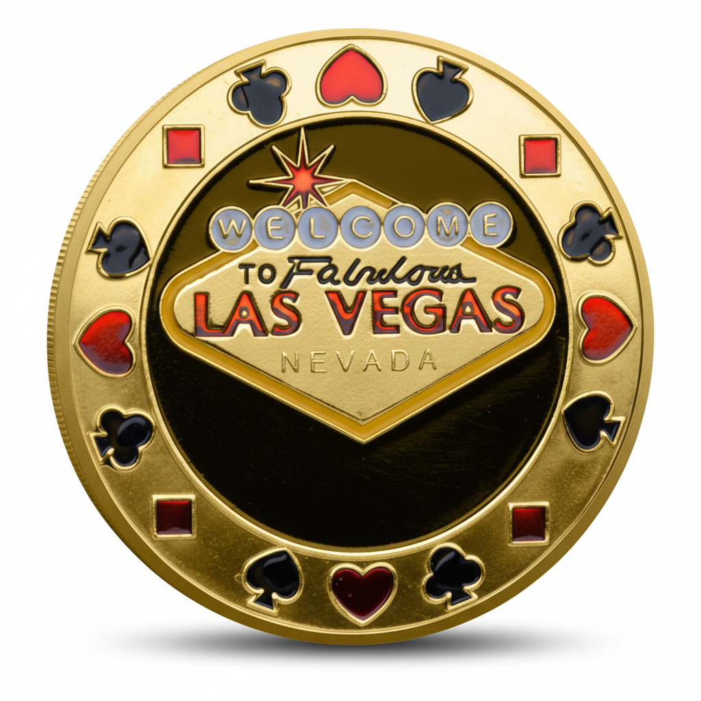 Las Vegas Heart Casino poker themed collectible coin available at One More Coin store
