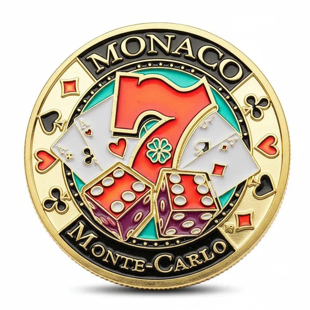 Monaco Monte Carlo Casino poker themed collectible coin available at One More Coin store
