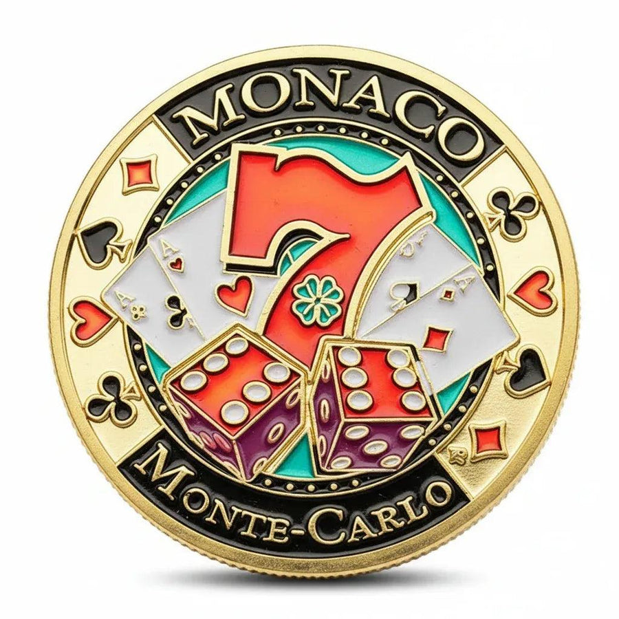Monaco Monte Carlo Casino poker themed collectible coin available at One More Coin store
