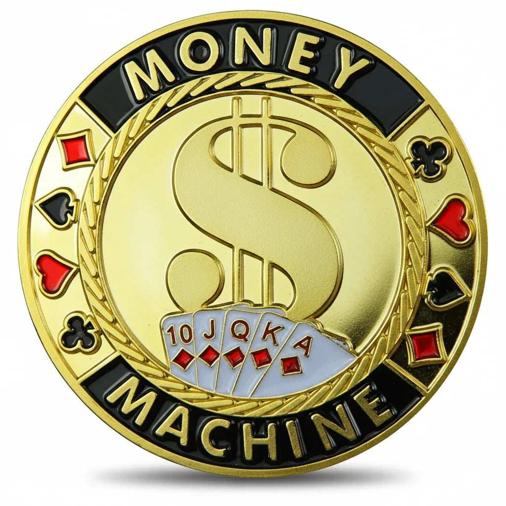 Money Machine poker themed collectible coin available at One More Coin store
