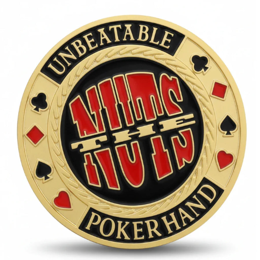 Nuts Unbeatable Poker Hand poker themed collectible coin available at One More Coin store
