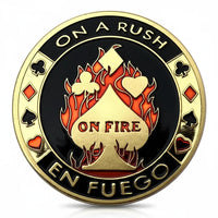 On A Rush En Fuego poker themed collectible coin available at One More Coin store
