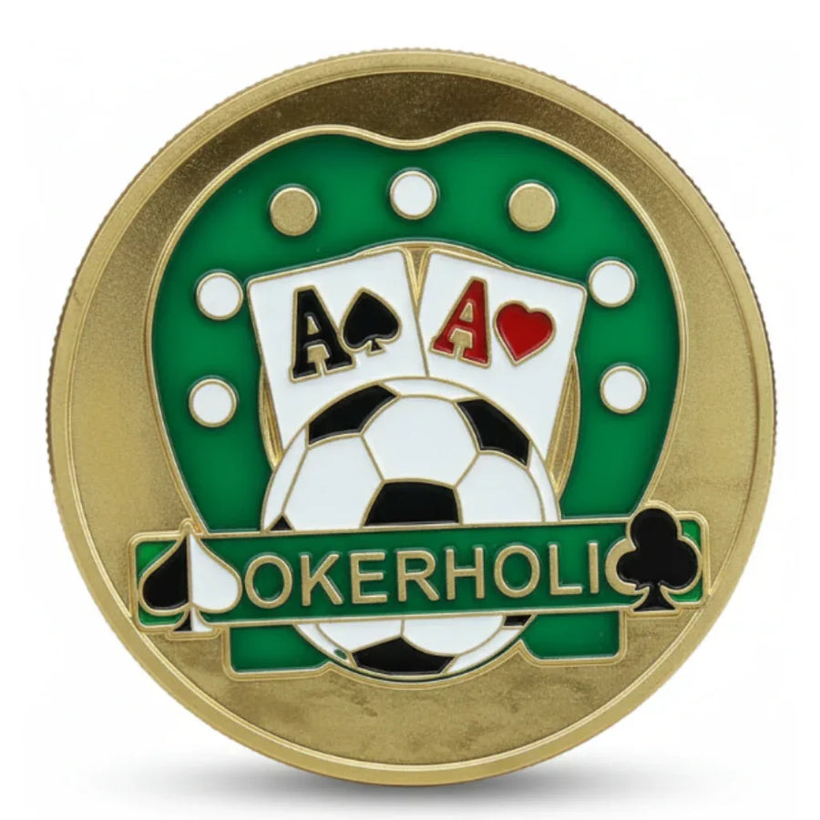 Pokerhollic poker themed collectible coin available at One More Coin store

