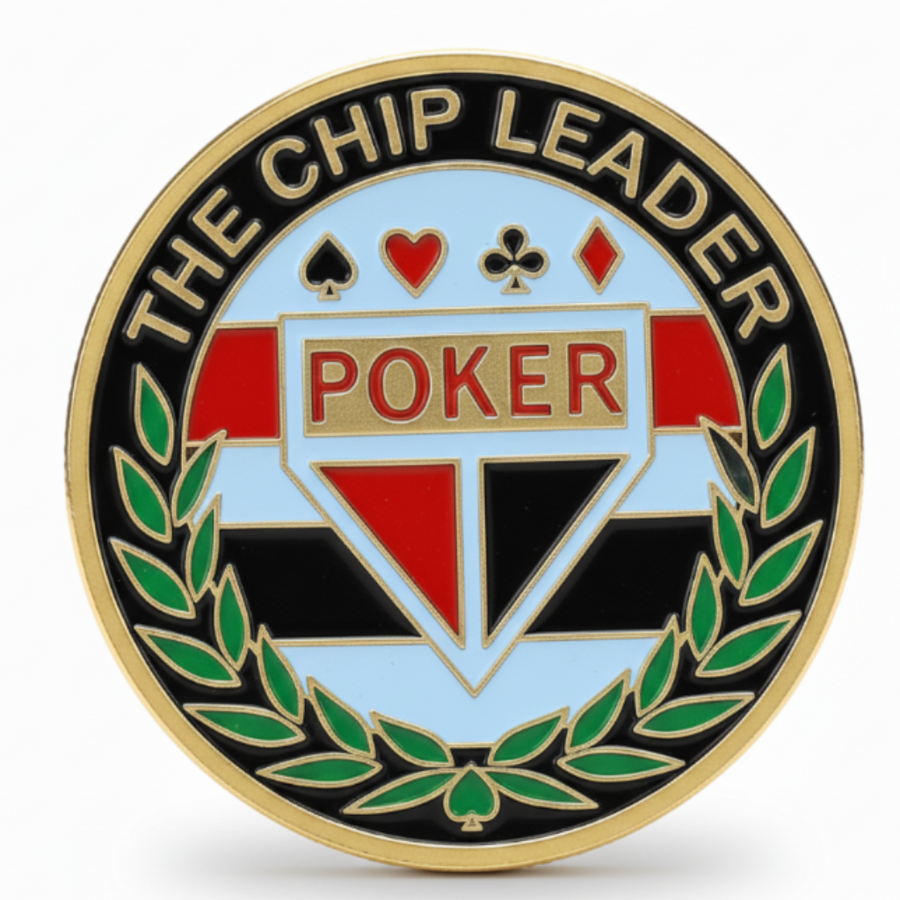 The Chip Leader poker themed collectible coin available at One More Coin store
